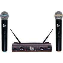 Sistema de Microfones Sem Fio Dylan UHF DW-602 Max Com 2 Bastões