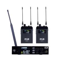Sistema de monitor pessoal dylan dsm-900 sem fio uhf com 2 bodypacks