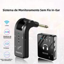 Sistema De Monitoramento Sem Fio In-Ear De 2.4GHz Com Transmissor E Receptor Lavalier Para Ensaio De