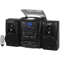 Sistema de música Jensen Bluetooth 3 Speed Turntable 3 CD Changer