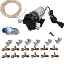 Sistema de Nebulização para Pátio Mistcooling com Bomba de Água, 12 Bicos, 110V Sistema de Nebulização para Pátio Mistcooling com Bomba de Água, 12 Bicos, 110V