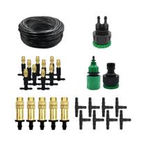 Sistema de Resfriamento por Nebulização - 15m a 30m - Irrigação de Jardim com Bicos de Latão 1/4" Sistema de Resfriamento por Nebulização - 15m a 30m - Irrigação de Jardim com Bicos de Latão 1/4"