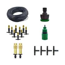 Sistema de Resfriamento por Nebulização para Jardim - 15m a 30m - Bicos de Latão Sistema de Resfriamento por Nebulização para Jardim - 15m a 30m - Bicos de Latão