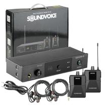 Sistema De Retorno Monitor In-ear Duplo Uhf Sv01d Soundvoice