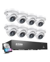 Sistema de Segurança ZOSI 8 Canais 4K PoE com HD de 2 TB e 8 Câmeras de 5 MP