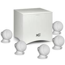 Sistema de Som Home Cinema 5.1 Cabasse Alcyone 3 com Subwoofer Ativo de 100W RMS + Caixas Satélites de 50W RMS Branco
