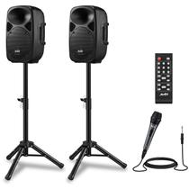 Sistema de som PA Moukey MPA80 8" ativo/passivo 600W BT USB