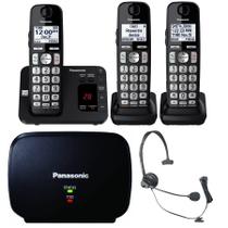 Sistema de telefone sem fio Panasonic KX-TGE433B com secretária eletrônica Sistema de telefone sem fio Panasonic KX-TGE433B com secretária eletrônica