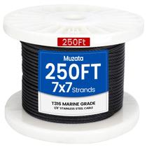 Sistema de trilhos de cabo Muzata WR19 em aço inoxidável preto 250 pés Sistema de trilhos de cabo Muzata WR19 em aço inoxidável preto 250 pés