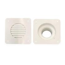 Sistema de ventilação para caixa de bateria A.A com tampa branca de veneziana e placa cônica Sistema de ventilação para caixa de bateria A.A com tampa branca de veneziana e placa cônica