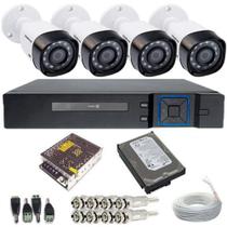 Sistema de Vigilância 4 Câmeras Intelbras 1010B 1 Megapixel 720p dvr 4 Canais - Alta Resolução