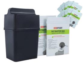 Sistema Fat Trapper e recipiente de armazenamento de gordura com DOZE sacos de gordura descartáveis para descarte de gordura de bacon e óleo de cozinha Sistema Fat Trapper e recipiente de armazenamento de gordura com DOZE sacos de gordura descartáveis para descarte de gordura de bacon e óleo de cozinha