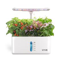 Sistema hidropônico URUQ com 8 pods e luz LED para cultivo interno