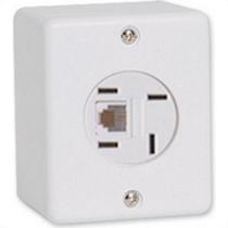 Sistema Ilumi 1 Tomada Telefone Modulo Com Placa + Caixa Branco - 6361