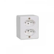 Sistema Ilumi 2 Tomadas 2 Polos+Terra 10A. Placa + Caixa Branco - 63120