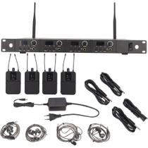 Sistema In Ear Monitor Sem Fio UHF 4 Canais Profissional