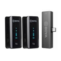 Sistema Microfone Lapela Boya By-xm6-s6 Usb C Sem Fio 2.4GHz Preto