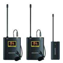 Sistema Microfone Lapela Duplo Sem Fio Soleste Wm-02 Uhf