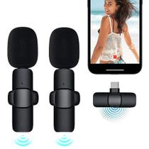 Sistema Microfone Lapela Duplo Wireless Otto K9 USB-C 360 SmartPhone Android