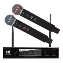 Sistema Microfone Sem Fio Digital Duplo TSI 900 UHF TSI
