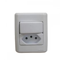Sistema Perlex Branca (1 Simples+Tomada 10A) 3081/11Br Sistema Perlex Branca (1 Simples+Tomada 10A) 3081/11Br