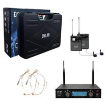 Sistema sem Fio Duplo Dylan DW-906 Bodypack Recarregável e Microfone Lapela Sistema sem Fio Duplo Dylan DW-906 Bodypack Recarregável e Microfone Lapela