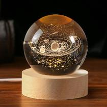 Sistema solar 3D Crystal Ball IFOLAINA 60mm com base de madeira