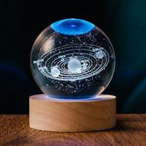 Sistema solar 3D Crystal Ball QIANRUNA 60mm com luz noturna