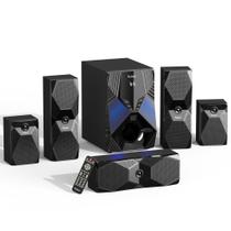 Sistema Surround Bobtot 5.1/2.1 canais 1000W com 5 alto-falantes com fio