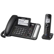 Sistema telefônico Panasonic KX-TG9581B 2 linhas com 1 telefone preto Sistema telefônico Panasonic KX-TG9581B 2 linhas com 1 telefone preto
