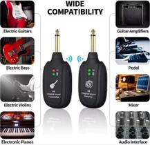 Sistema transmissor receptor sem fio de guitarra e baixo. Sistema transmissor receptor sem fio de guitarra e baixo.