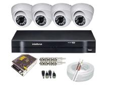 Sistema Vigilância 4 Câmera Dome Digital Full Hd 1080p Dvr Intelbras