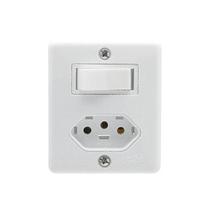 Sistema x-interruptor 1 tecla+tomada-ilumi-branco