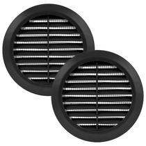 Sistemas de ventilação Soffit Vent Cover, 10 cm, preto, pacote com 2 com tela
