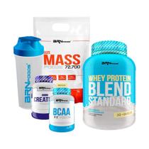 Size Mass 3Kg Bau + Whey Blend 2Kg+ Creatina + Bcaa + Coquet