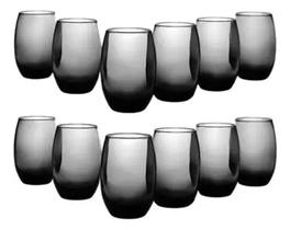 SJ30611 Jogo Copos Vidro Suco Agua Aruba 465ml Nadir Cinza 12 Unidades