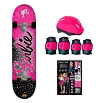 Skate com Acessórios Barbie Rosa e Preto - Fun F00105 - 7898039604442