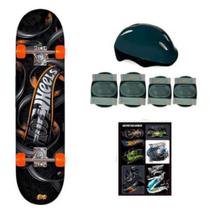 Skate com Acessórios Hot Wheels Preto - Fun F00106 - 7898039604459