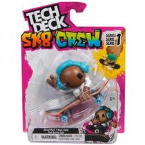 Skate com Boneco SK8 CREW Fone Azul 96MM - TECH DECK SUNNY 4190