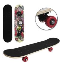 Skate Com Shape De Madeira Lixa + Truck De Nylon E Roda De PVC 59x14,5cm