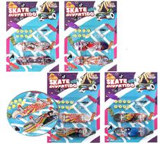 Skate de Dedo 2 em 1 com Lixa Fingerboard Profissional Mini Skate Completo