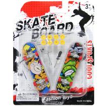 Skate de dedo board cool sports com acessorios 12 pecas na cartela
