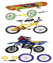 Skate de dedo coleção bicicleta, moto bike brinquedo