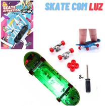 Skate de Dedo Divertido com LUZ + Acessorios a Bateria Azul