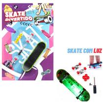 Skate de Dedo Divertido com LUZ + Acessorios a Bateria Verde