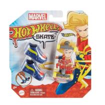 Skate de Dedo Hot Wheels Capitão Marvel - Skate e Tênis