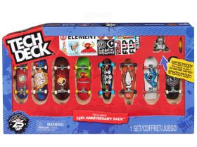 Skate de Dedo Sunny Brinquedos Tech Deck Pack - Especial Aniversário 25 Anos 10cm 8 Unidades