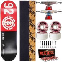 Skate Element Montado 8.0 Moska 60mm Red Bones Visible Tr139 Cor:Vermelho+Cinza Skate Element Montado 8.0 Moska 60mm Red Bones Visible Tr139 Cor:Vermelho+Cinza