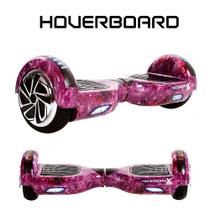 Skate Eletrico 6,5 Aurora Lilás Hoverboard Bluetooth e Led
