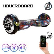 Skate Eletrico 6,5" Avengers Hoverboard com Led e Bolsa